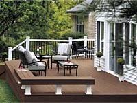 <b>TimberTech Pro Terrain Collection Silver MapleComposite Decking with bench seating</b>
